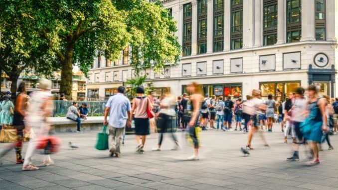 busy retail shopping area